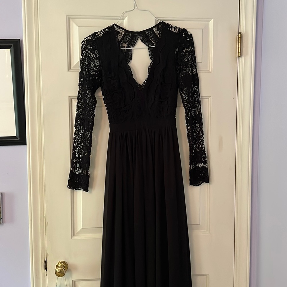 Lulus Open Back Lace Gown